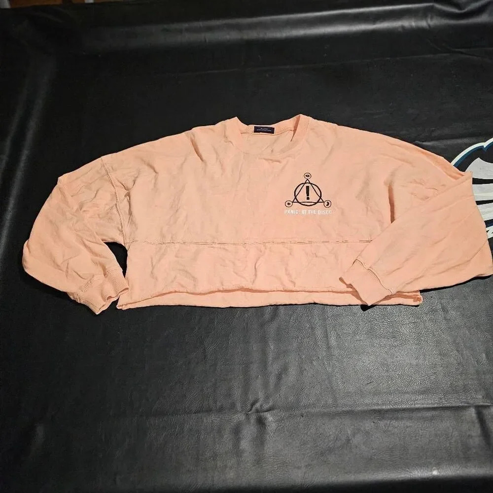 Panic At The Disco‎ Womens Peach Crop Spirit Jersey Medium Cropped